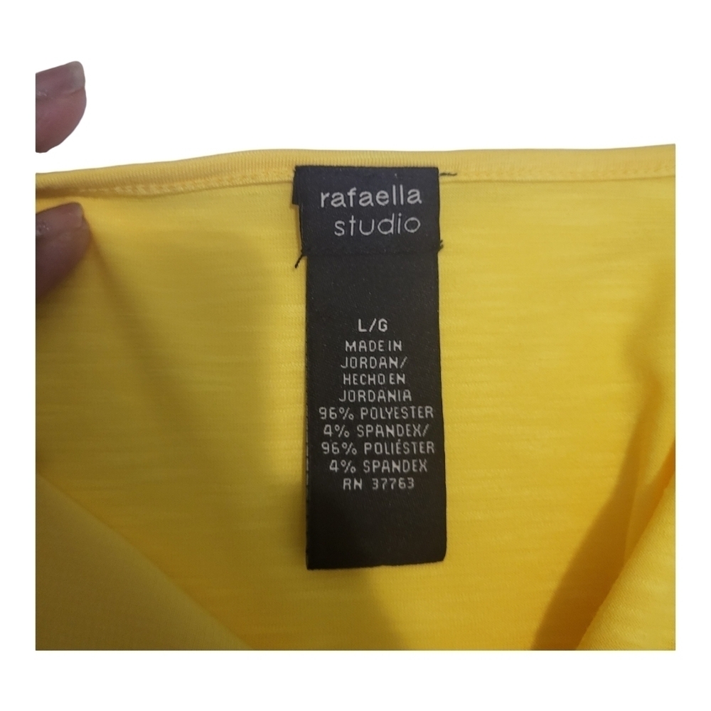 Rafaella Studio, Beautiful Yellow Chiffon Drape Front ,Women's Blouse, Size L - Picture 2 of 7